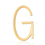 201 Stainless Steel Links connectors, Letter, Golden, Letter.G, 37x22x1mm, Hole: 1mm(STAS-S105-T546D-G)