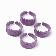 Spray Painted Alloy Cuff Rings, Open Rings, Cadmium Free & Lead Free, Star, Dark Orchid, US Size 5 3/4(16.3mm)(RJEW-T011-30B-RS)