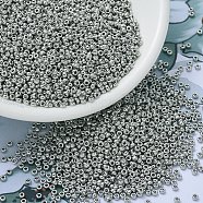 MIYUKI Round Rocailles Beads, Japanese Seed Beads, 11/0, Metallic Colours, (RR194) Palladium Plated, 2x1.3mm, Hole: 0.8mm, about 1111pcs/10g(X-SEED-G007-RR0194)
