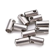 201 Stainless Steel Cord Ends, End Caps, Column, Stainless Steel Color, 10x5mm, Hole: 2mm, Inner Diameter: 4.2mm(STAS-F250-10P-P)