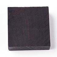 Square Wooden Pieces for Wood Jewelry Ring Making, Wood Ring Materials, with Different Natural Wooden Textures, Black, 31x31x11mm(WOOD-WH0101-29H)