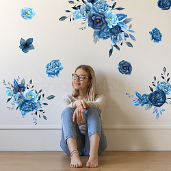 PVC Wall Stickers, Wall Decoration, Flower, 390x980mm, 2 sheets/set(DIY-WH0228-974)