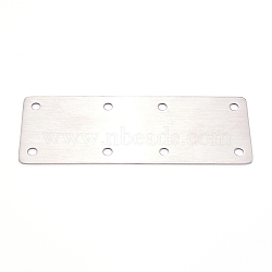 (Clearance Sale)8 Holes Stainless Steel Bracket, Rectangle, Stainless Steel Color, 13.8x4.9x0.2cm, Hole: 5mm(FIND-WH0063-97P)