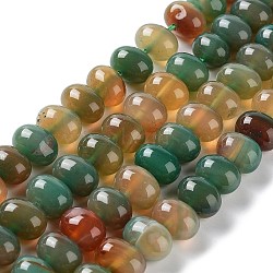 Natural Agate Beads Strands, Dyed & Heated, Egg, Medium Sea Green, 12~14x9~10mm, Hole: 1.4mm, about 19~20pcs/strand, 7.48 inch(19cm)(G-G021-03B-12)