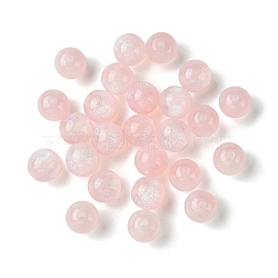 25Pcs Round Imitation Cat Eye Resin Beads, with Glitter Powder, Pearl Pink, 8mm, Hole: 1.6~1.8mm(RESI-FS0001-65A)