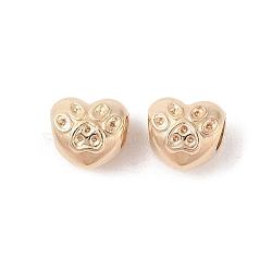 CCB Plastic European Beads, Large Hole Beads, Heart with Claw Print, Golden, 10x10x8mm, Hole: 5mm(CCB-N006-47G)