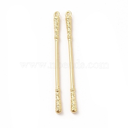 Rack Plating Alloy Big Pendants, Cadmium Free & Nickel Free & Lead Free, Rod Charm, Golden, 70x5x4mm, Hole: 1.5mm(PALLOY-E025-14G)