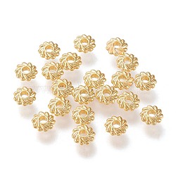 Eco-Friendly Alloy Spacer Beads, Long-Lasting Plated, Cadmium Free & Nickel Free & Lead Free, Flower, Real 14K Gold Plated, 4.8x1.5mm, Hole: 1.2mm(PALLOY-WH0109-02G-NR)