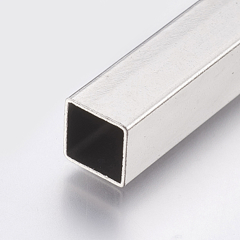 304 Stainless Steel Tube Beads, Rectangle, Stainless Steel Color, 45x8x8mm, Hole: 7mm
