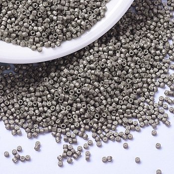 MIYUKI Delica Beads, Cylinder, Japanese Seed Beads, 11/0, (DB1169) Galvanized Matte Pewter, 1.3x1.6mm, Hole: 0.8mm, about 10000pcs/bag, 50g/bag