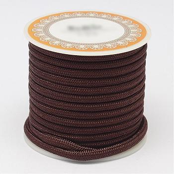 Polyester Threads Cords, Coconut Brown, 4mm, about 5.46 yards(5m)/roll