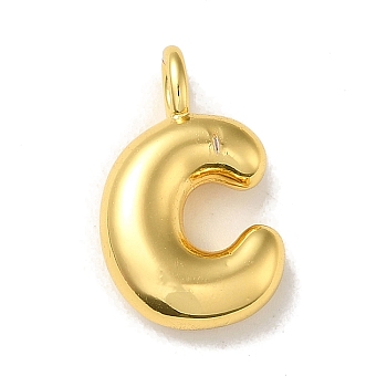 Brass Pendants, Real 18K Gold Plated, Letter C, 19.5x12x5.5mm, Hole: 3.3mm