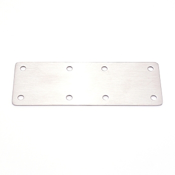 (Clearance Sale)8 Holes Stainless Steel Bracket, Rectangle, Stainless Steel Color, 13.8x4.9x0.2cm, Hole: 5mm