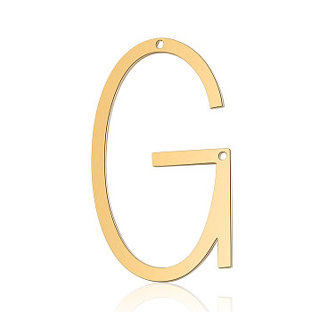 201 Stainless Steel Links connectors, Letter, Golden, Letter.G, 37x22x1mm, Hole: 1mm