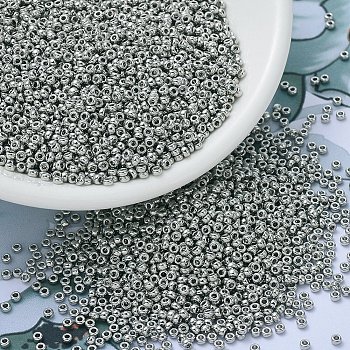 MIYUKI Round Rocailles Beads, Japanese Seed Beads, 11/0, Metallic Colours, (RR194) Palladium Plated, 2x1.3mm, Hole: 0.8mm, about 1111pcs/10g