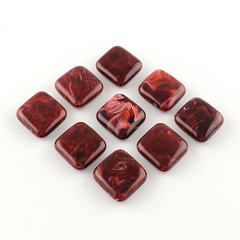 Rhombus Imitation Gemstone Acrylic Beads, Dark Red, 30x26x8mm, Hole: 2mm, about 28pcs/108g