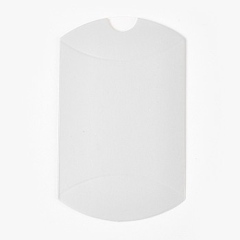 Kraft Paper Wedding Favor Gift Boxes, Pillow, Silver, 7.7x13x3.5cm