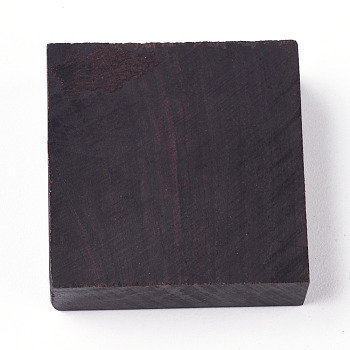 Square Wooden Pieces for Wood Jewelry Ring Making, Wood Ring Materials, with Different Natural Wooden Textures, Black, 31x31x11mm