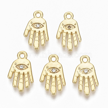 Real 18K Gold Plated Palm Alloy+Rhinestone Charms