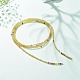 Многослойное женское ожерелье из стеклянных бусин и веревочного узла(NJEW-JN03907)-2