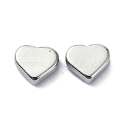 304 Stainless Steel Beads, Heart, Stainless Steel Color, 7x8x3mm, Hole: 1.4mm(STAS-C089-02D-P)