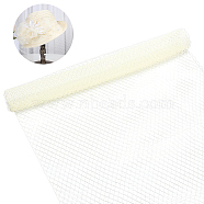 Deco Mesh Ribbons, Tulle Fabric, Tulle Roll Spool Fabric, for Skirt Making, Lemon Chiffon, 43cm(SRIB-WH0011-179A-04)