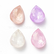 Glass Rhinestone Cabochons, Point Back & Back Plated, Faceted, Teardrop, Mixed Color, 14x10x5.5mm(RGLA-M016-B02-DE)