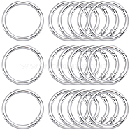 Zinc Alloy Spring Gate Rings, O Rings, Platinum, 6 Gauge, 39x4mm, Inner Diameter: 31mm, about 20pcs/box(FIND-SP0001-08D)