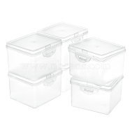 Polypropylene(PP) Plastic Boxes, Bead Storage Containers, with Hinged Lid, Rectangle, White, 9.2x10.15x7.15cm, Inner Size: 9.5x8.4cm, 6pcs/box(CON-BC0006-70)