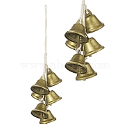Iron Witch Bells Protection for Door Knob Hanger, Wind Chimes, with Cotton Cord, for Boho Home Room Decor, Antique Bronze, 250mm(HJEW-JM00917)