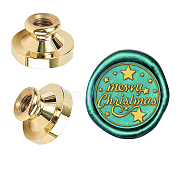 Wax Seal Brass Stamp Head, for Wax Seal Stamp, Christmas Themed Pattern, 25x14.5mm(AJEW-WH0209-609)