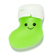 Christmas Theme Sock Shape Squishy Stress Toy, Funny Fidget Sensory Toy, for Stress Anxiety Relief, Green Yellow, 40x32x12mm(AJEW-P085-10A)