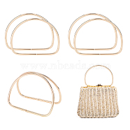 Iron D Ring Shaped Bag Handles, for Handmade Handbags, Purse Handles Replacement, Light Gold, 9x11.8x0.45cm, Inner Diameter: 8.2x10.7cm(FIND-WH0117-72LG)
