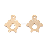201 Stainless Steel Charms, Laser Cut, Penguin, Real 18k Gold Plated, 12.5x10x0.7mm, Hole: 1.4mm(STAS-B001-48G)