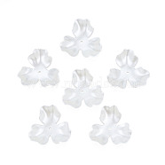 3-Petal ABS Plastic Imitation Pearl Bead Caps, Flower, Creamy White, 26x27.5~28.5x9mm, Hole: 1.5mm(X-OACR-T018-05)