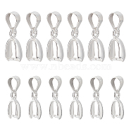 12Pcs 2 Size 925 Sterling Silver Ice Pick Pinch Bails, Pendant Bails, with 925 Stamp, Silver, 13.5~16mm, Hole: 4~5mm, Pin: 0.5mm, 6Pcs/size(STER-BC0001-62)