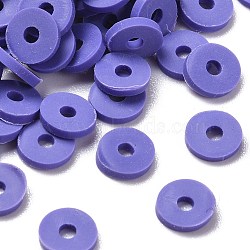Handmade Polymer Clay Beads, for DIY Jewelry Crafts Supplies, Disc/Flat Round, Heishi Beads, Medium Purple, 6x1mm, Hole: 2mm, about 1175pcs/50g(X-CLAY-Q251-6.0mm-52)