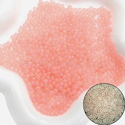 Luminous Transparent Glass Beads, No Hole Beads, Round, Light Coral, 3~3.5mm(PW-WG36095-12)