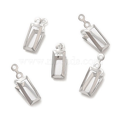 Non-Tarnish 316 Stainless Steel Pendant Cabochon Settings, Open Back Settings, Rectangle, Stainless Steel Color, Tray: 6x2mm, 12x3.5mm, Hole: 0.9mm(STAS-C077-03P)