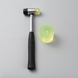 Iron with Plastic Safety Hammer, for Safety Eyes Installation, Platinum, 23.7x6.35x2.45cm(TOOL-WH0155-70)