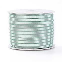 Nylon Ribbon, Stripe Pattern, For Jewelry Making, Medium Aquamarine, 3/16 inch(5mm), 200yards/roll(182.88m/roll)(SRIB-I004-01B)