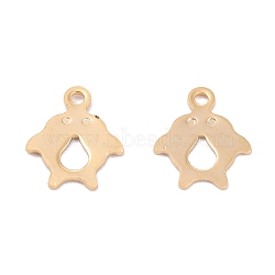201 Stainless Steel Charms, Laser Cut, Penguin, Real 18k Gold Plated, 12.5x10x0.7mm, Hole: 1.4mm(STAS-B001-48G)