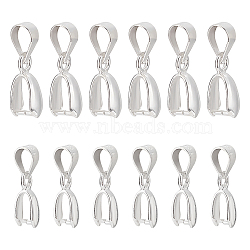 12Pcs 2 Size 925 Sterling Silver Ice Pick Pinch Bails, Pendant Bails, with 925 Stamp, Silver, 13.5~16mm, Hole: 4~5mm, Pin: 0.5mm, 6Pcs/size(STER-BC0001-62)