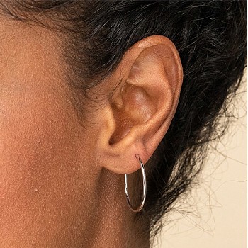 Non-Tarnish 304 Stainless Steel Hoop Earrings for Women, Ring Shape, Mixed Size, Stainless Steel Color, 31~59x29~61x2mm, 12 Gauge, Pin: 1x0.8mm/0.7x1mm, 4pairs/set