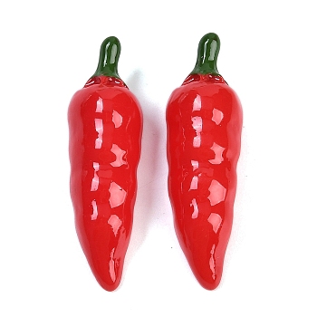 Resin Cabochons, Imitation Vegetable, Chili, 44x13.5x11.5mm