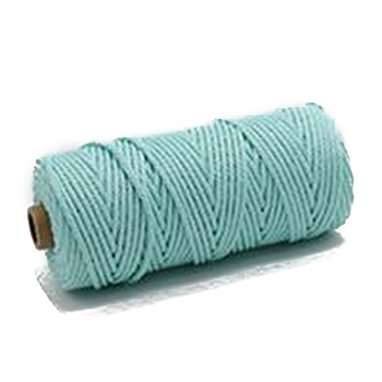 Cotton String Threads, Macrame Cord, Decorative String Threads, for DIY Crafts, Gift Wrapping and Jewelry Making, Pale Turquoise, 3mm, about 109.36 Yards(100m)/Roll