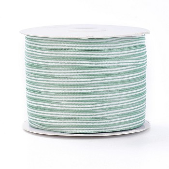 Nylon Ribbon, Stripe Pattern, For Jewelry Making, Medium Aquamarine, 3/16 inch(5mm), 200yards/roll(182.88m/roll)