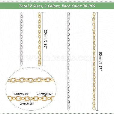 unicraftale 120pcs 4 style 304 chaînes à câbles en acier inoxydable(CHS-UN0001-18)-3