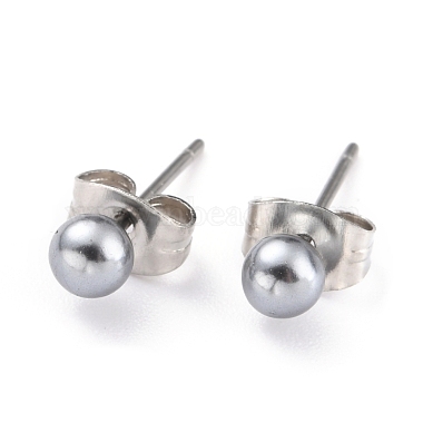 Gray Round Acrylic Stud Earrings