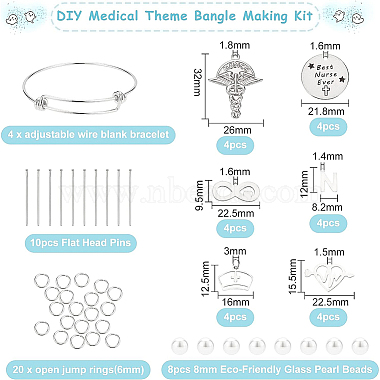 kit para hacer brazaletes con tema médico diy benecreat(DIY-BC0004-74)-2